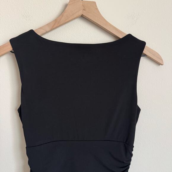 Vintage ENFOCUS STUDIO Women Black Pink Polka Dot V-Neck Cocktail Dress Size 6 - Picture 9 of 10